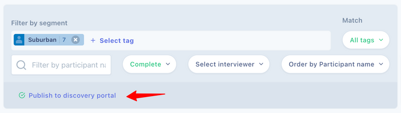 Publish button for dynamic interview criteria