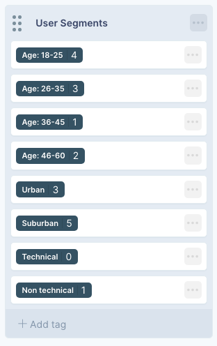 Example of segment tags